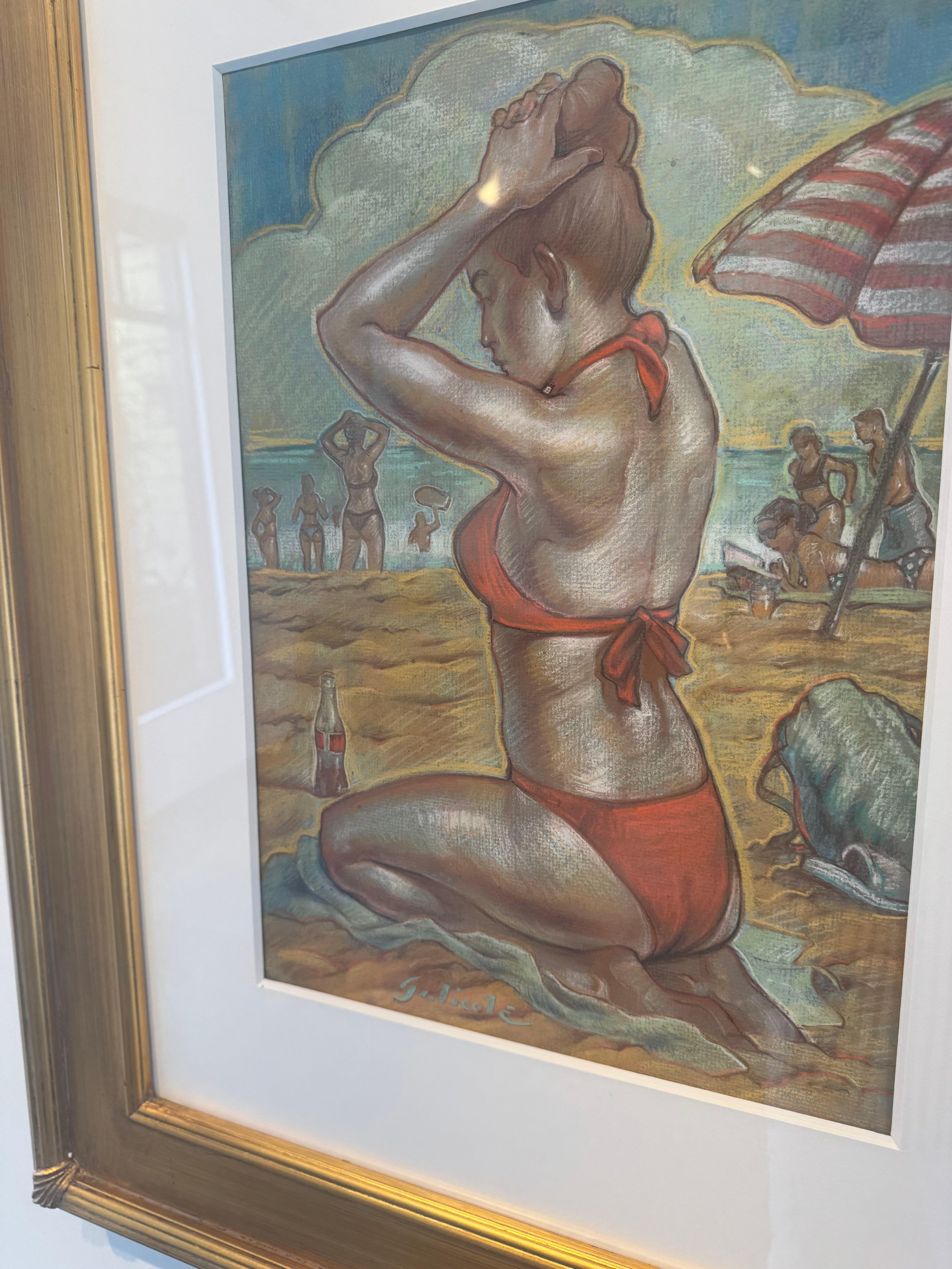 Beach Bun, Danny Galieote, Disegno di studio, Figura femminile, Pop americano in vendita 6