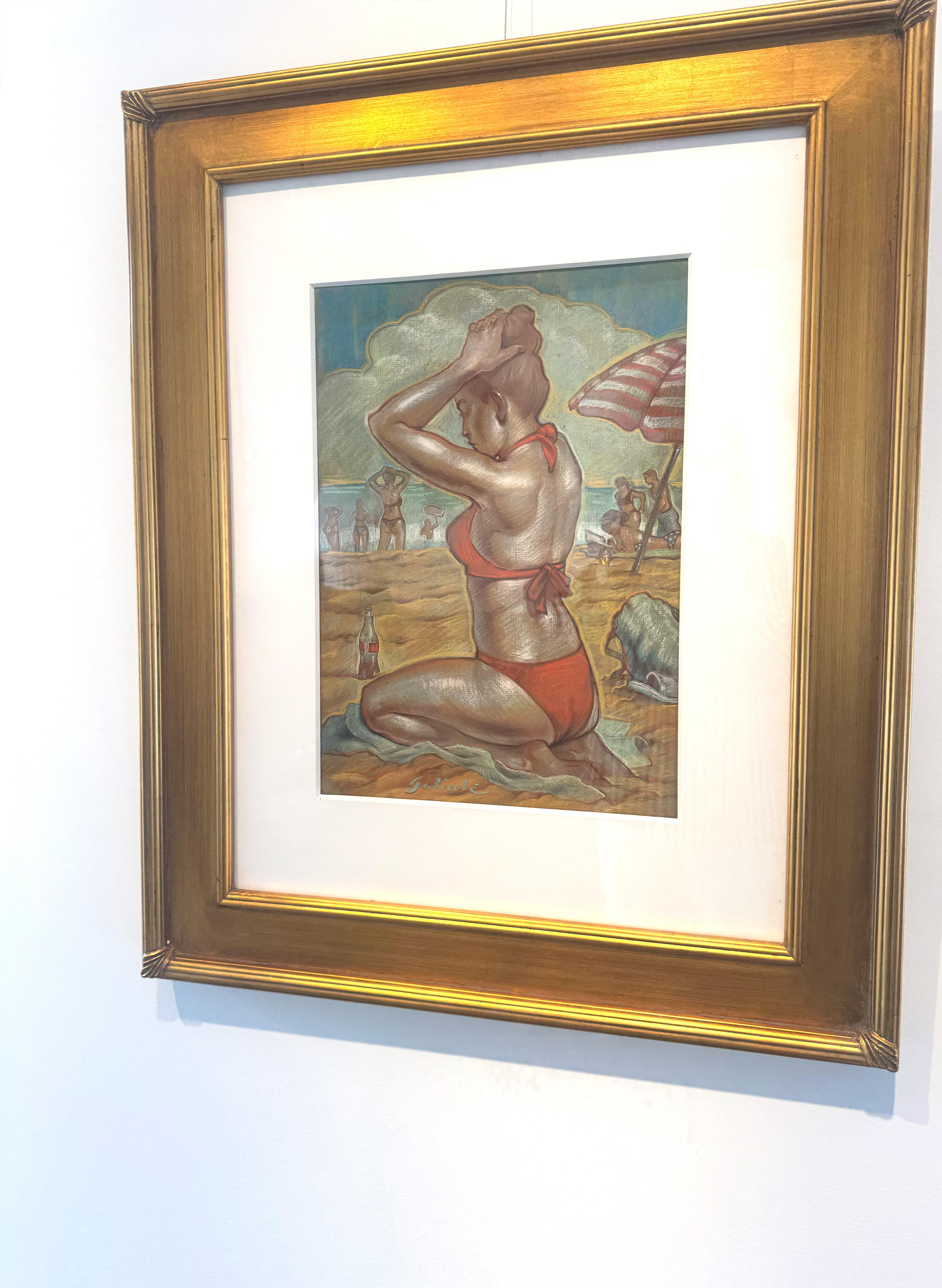 Beach Bun, Danny Galieote, Disegno di studio, Figura femminile, Pop americano in vendita 5