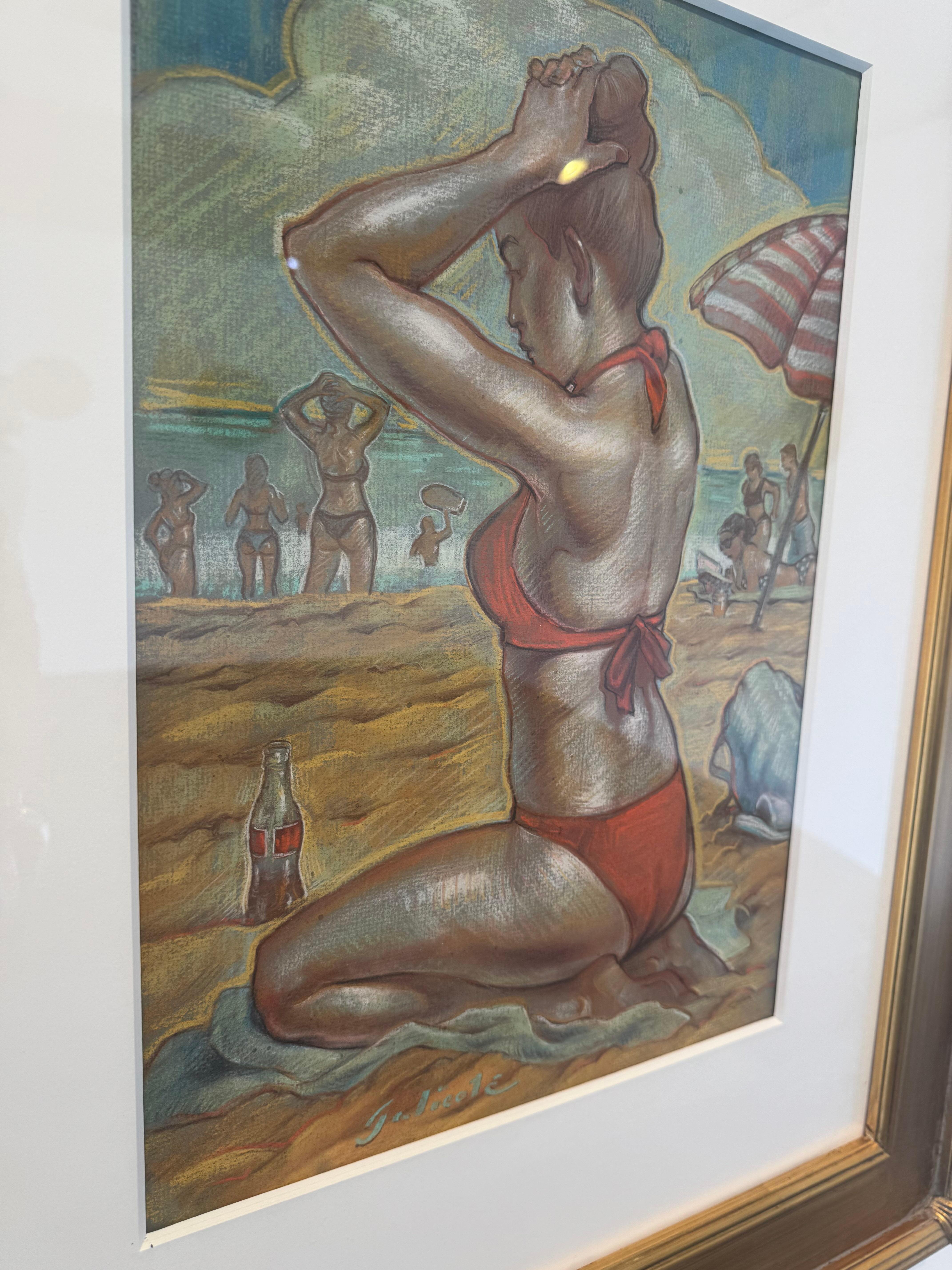 Beach Bun, Danny Galieote, Disegno di studio, Figura femminile, Pop americano in vendita 8