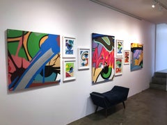 Untitled 26, John CRASH Matos, Street Art Inspired Watercolor (Green)