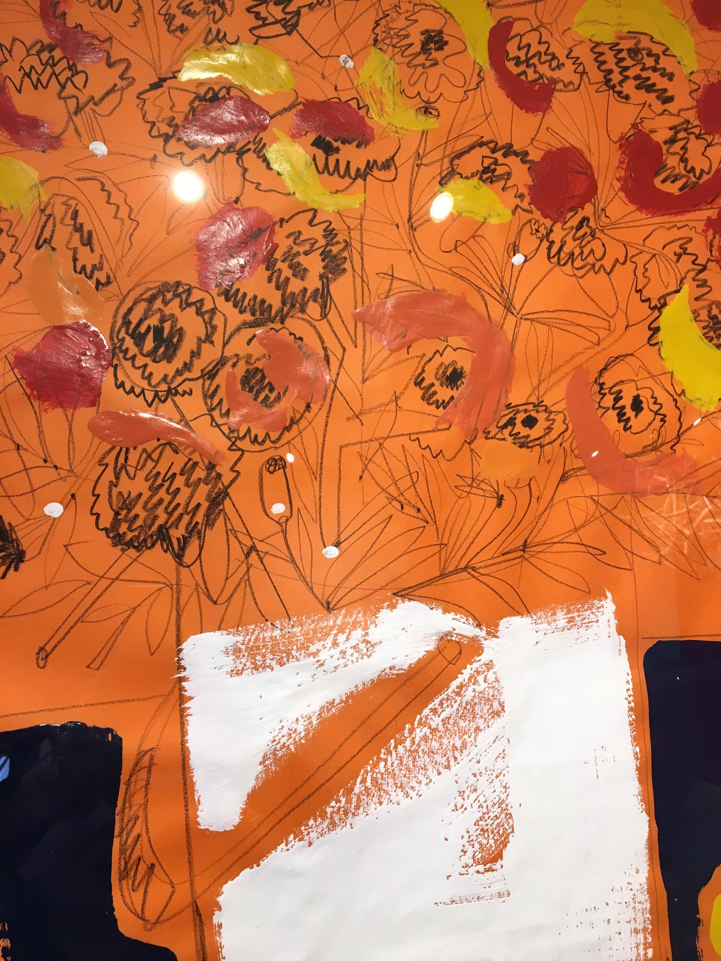 White Bucket of Happy Orange Mangolds - Contemporary Art by America Martin