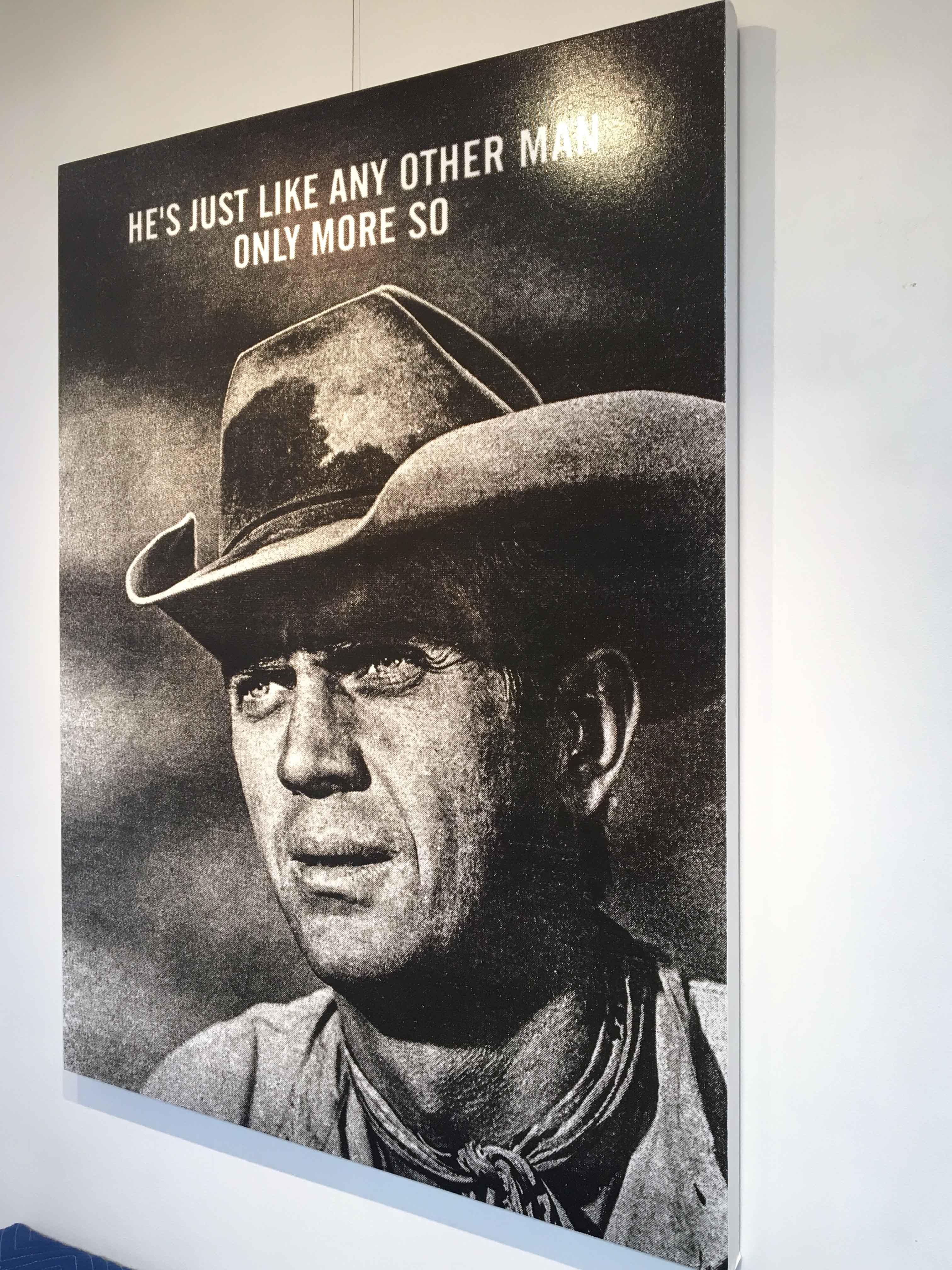 Only More So - Cowboy, Text, Black and White - Mixed Media Art by Ryan Mulford