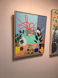 Blue Box with Spider Plant