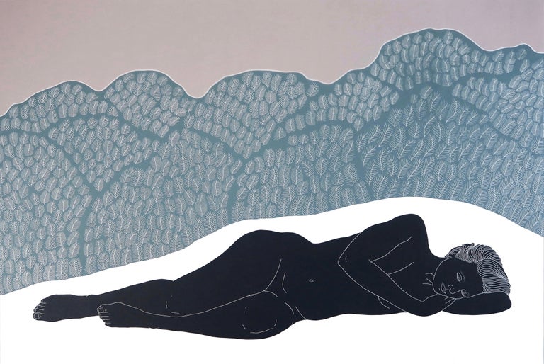 Ellen Von Wiegand
Of Wild Weeds, Ed. 1/6
Linocut on Kozuke Paper
Framed Size 45 x 70 in
Ellen has a background in Art History. She completed her Masters degree in Contemporary Art at Christie's Education in 2011, and received her BA in Art History