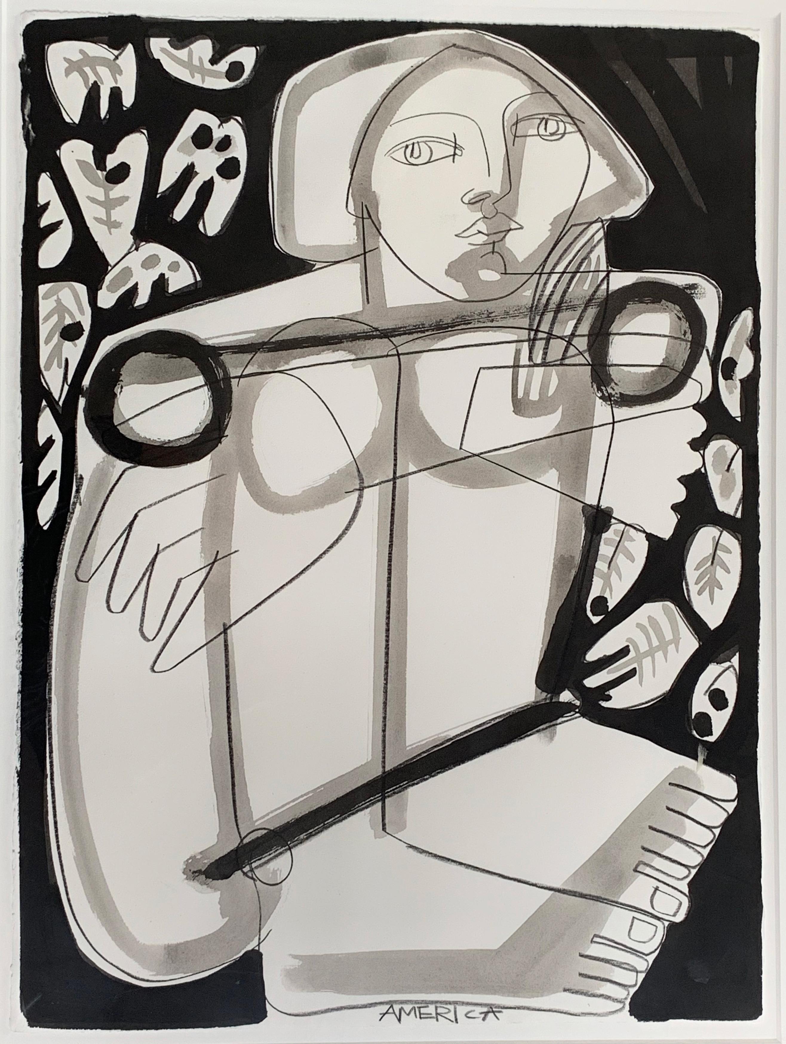 Woman And Leaves