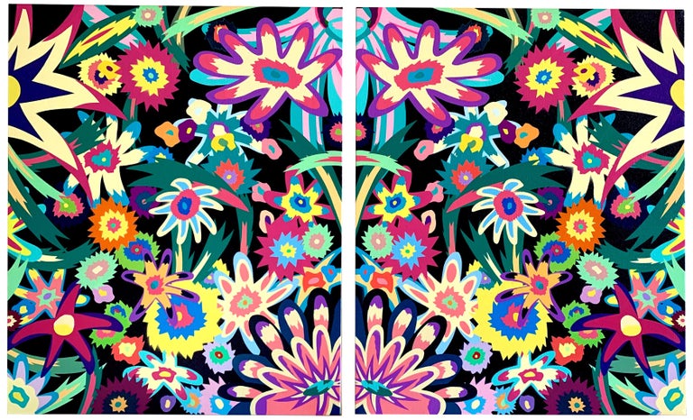 Michael Callas Michael Callas 2020 Pastel Flowers Diptych