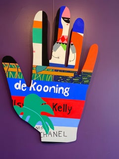 deKooning Book w. Girard Doll_Mary Finlayson_Vinyl/Gouache/Maple- Wall Sculpture