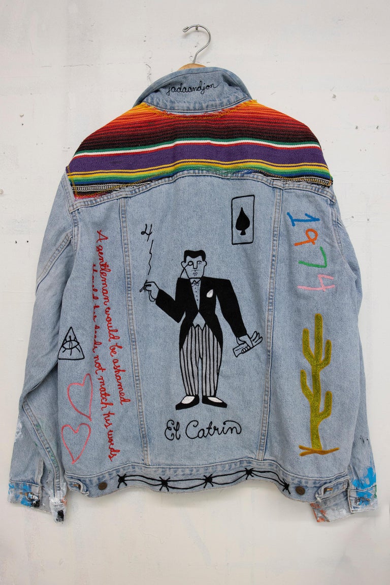 The Gentleman_Jada+Jon_Reworked Vintage Levi's Denim Jacket (Unique)_Unisex L - Mixed Media Art by Jada + Jon