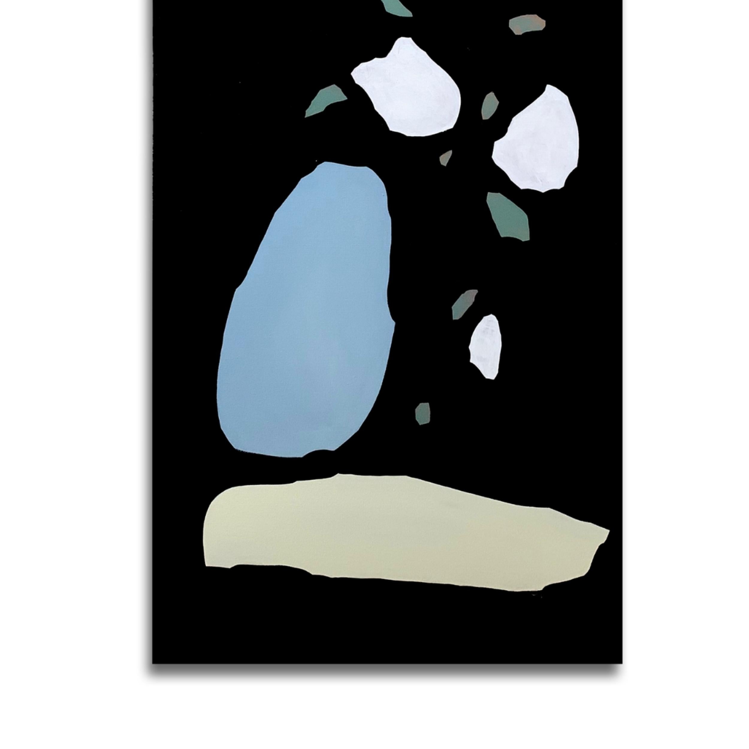 NIGHT STILL IV - Black Abstract Painting by Kit Porter