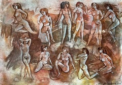 Nude Drawings and Watercolors