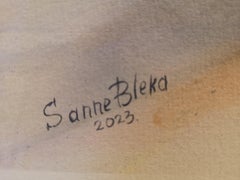 "Triple" Surrealistic painting . Vertical watercolour . Original . Wall decor