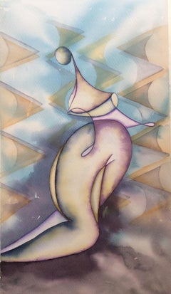 "No es un standart "Acuarela futurista original  pintura