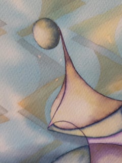 "Not a standart"Original futuristic watercolour painting