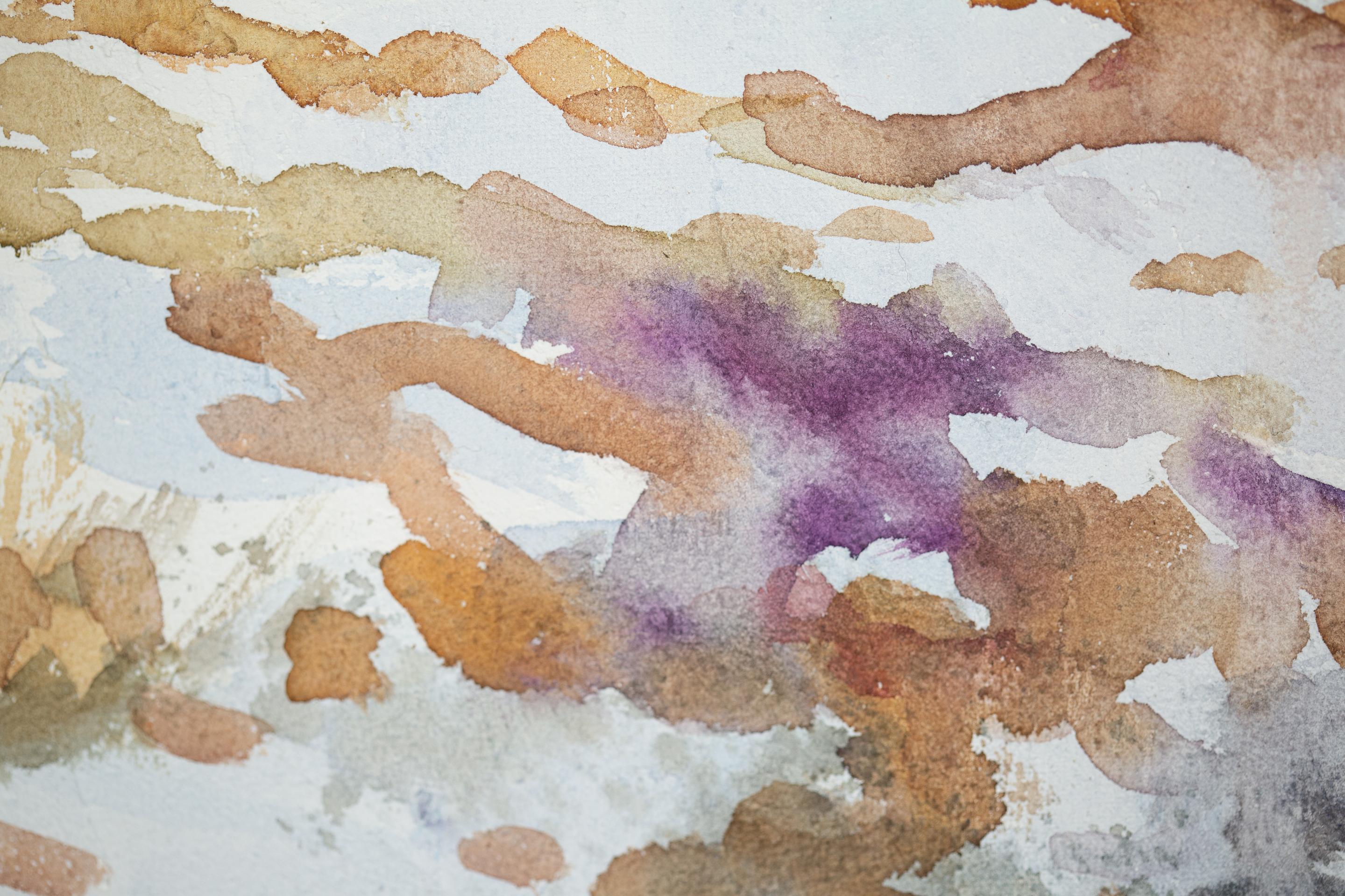 Two In The Mountains. Lovers, horizontal, nature, mountain landscape, watercolor in vendita 2