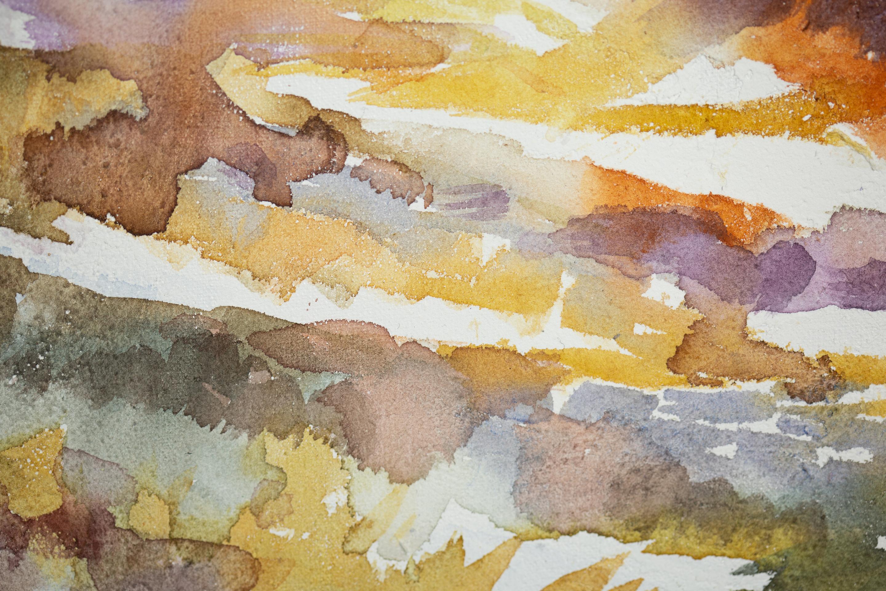 The watercolor landscape painting 