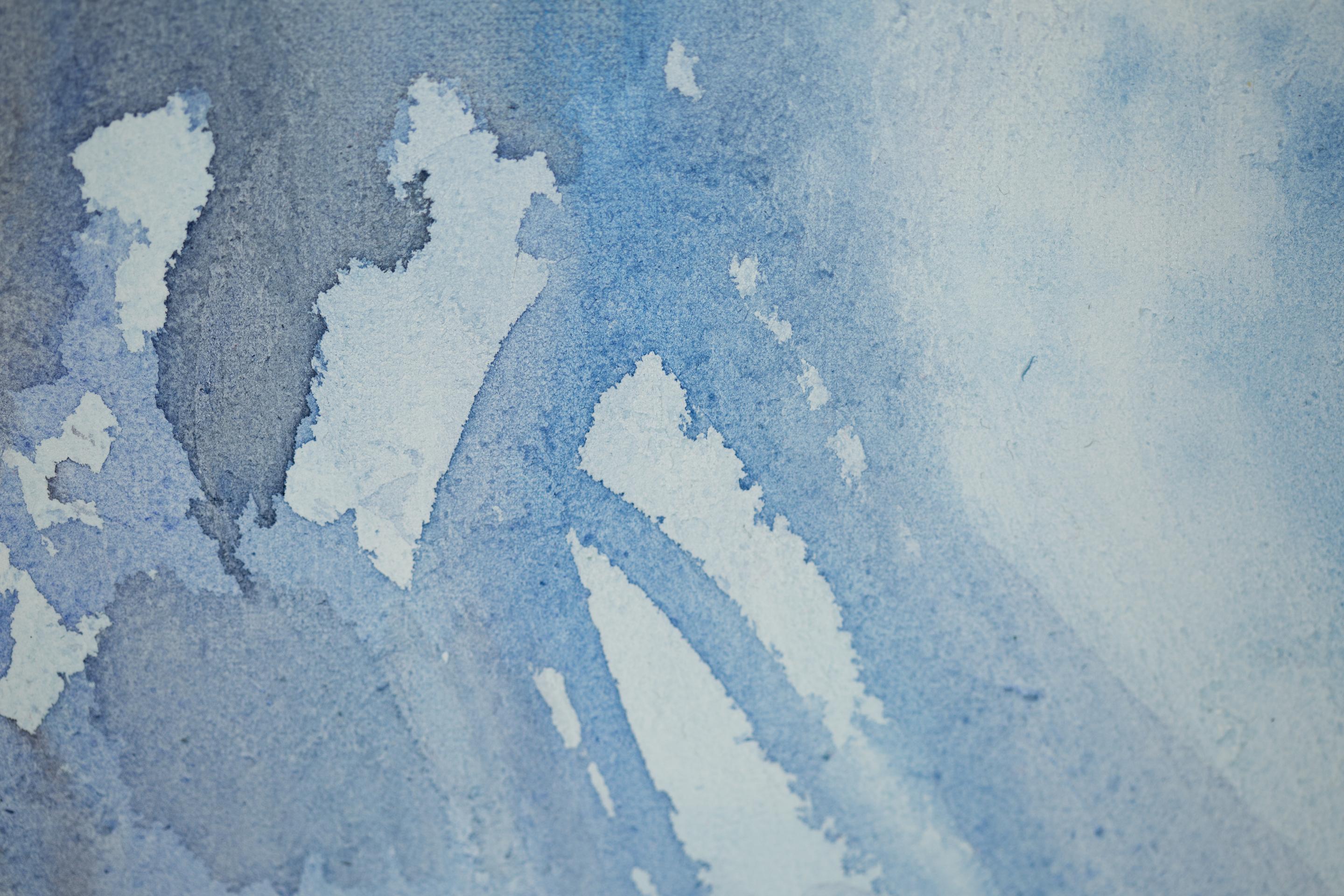 Two In The Mountains. Lovers, horizontal, nature, mountain landscape, watercolor in vendita 6