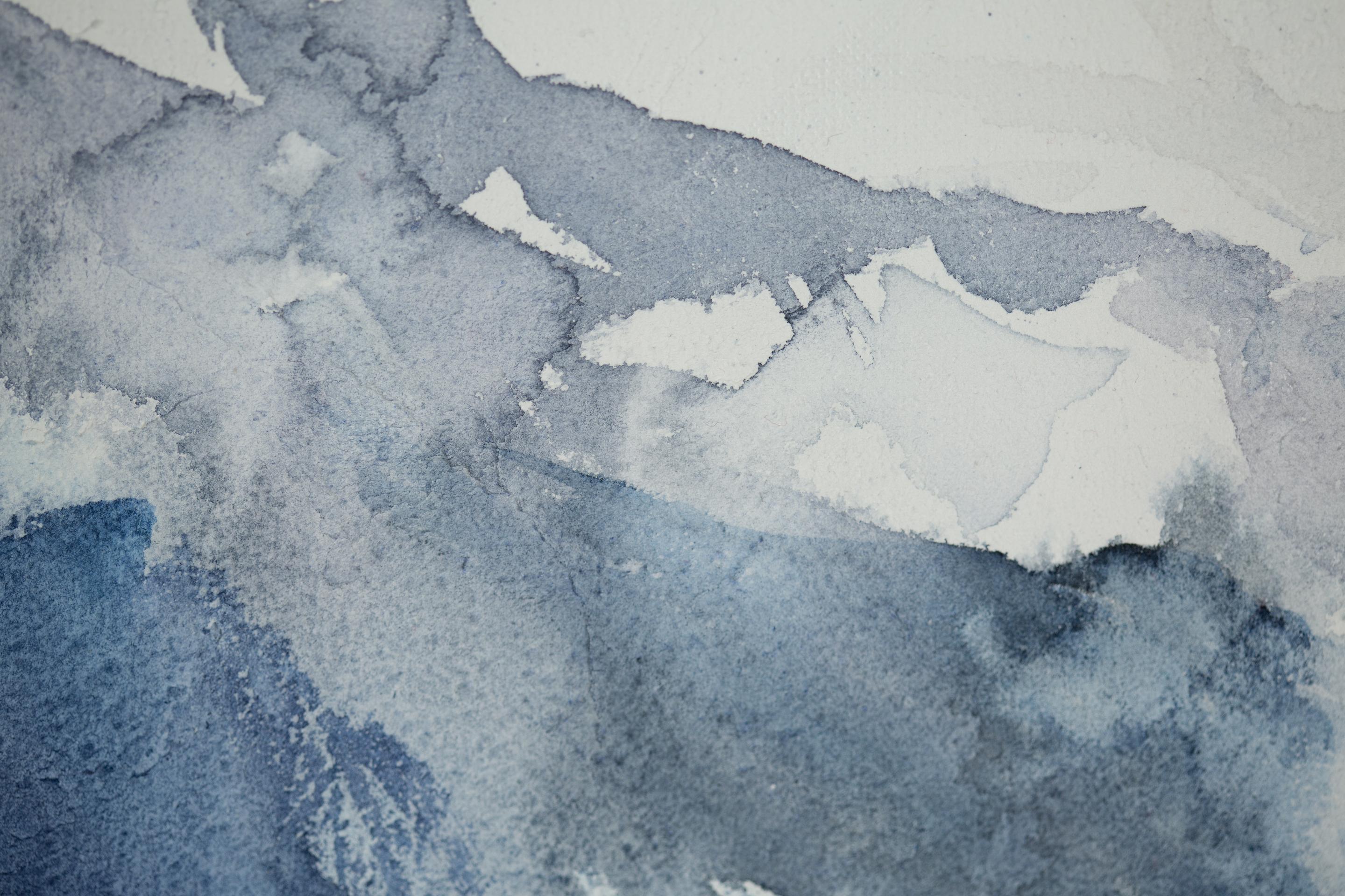 Two In The Mountains. Lovers, horizontal, nature, mountain landscape, watercolor in vendita 8