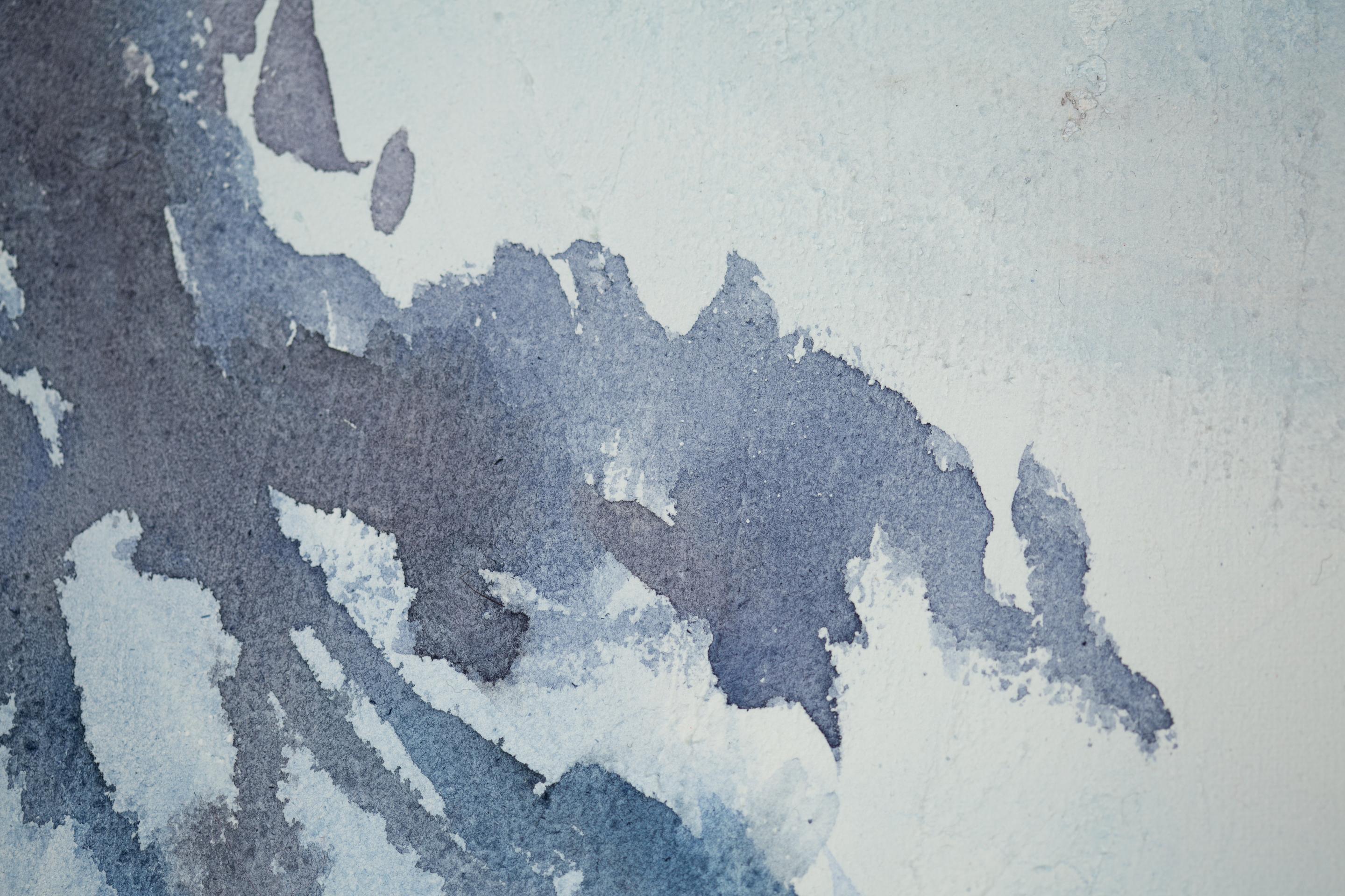 Two In The Mountains. Lovers, horizontal, nature, mountain landscape, watercolor in vendita 10