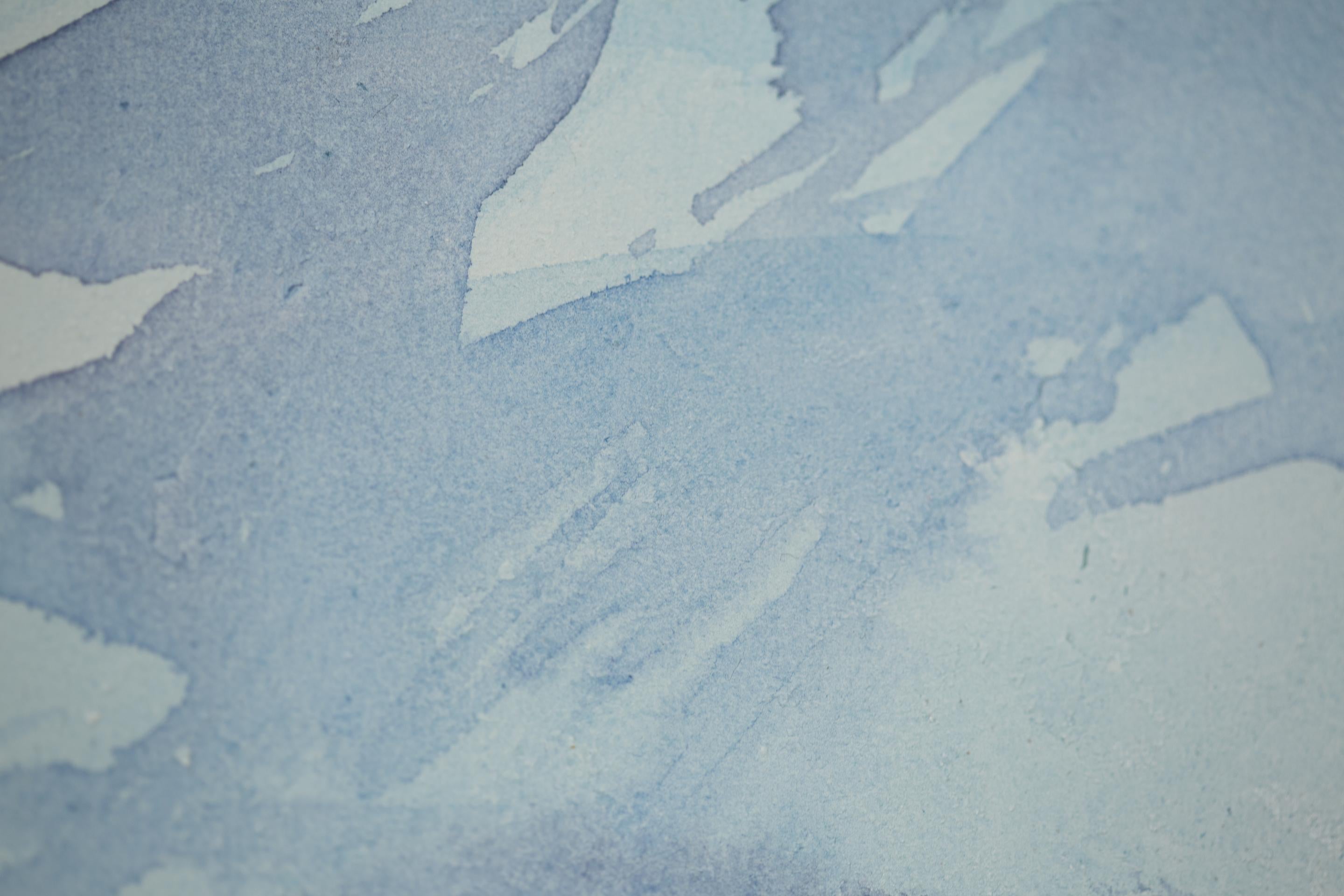 Two In The Mountains. Lovers, horizontal, nature, mountain landscape, watercolor in vendita 12