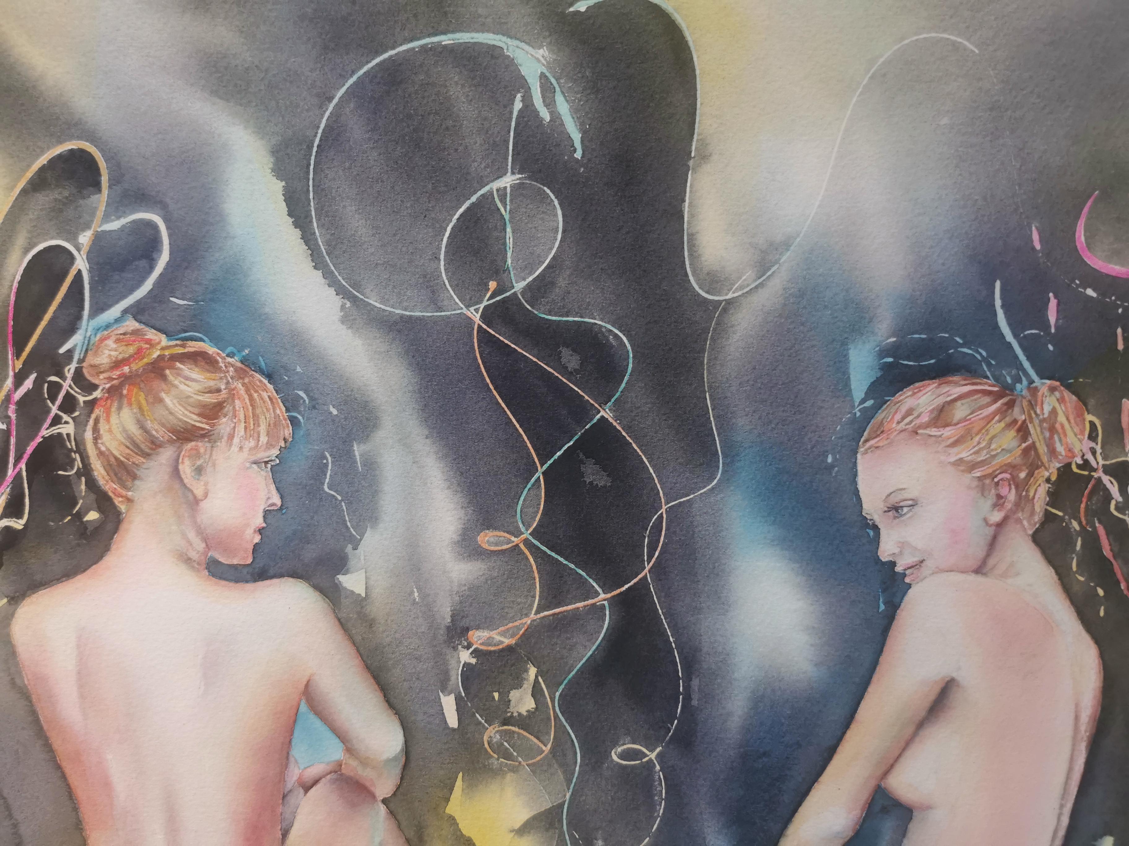 Conversazione. Impressionismo. Corpo. Donna. Indaco. Nudi attraverso i mezzi di comunicazione in vendita 2