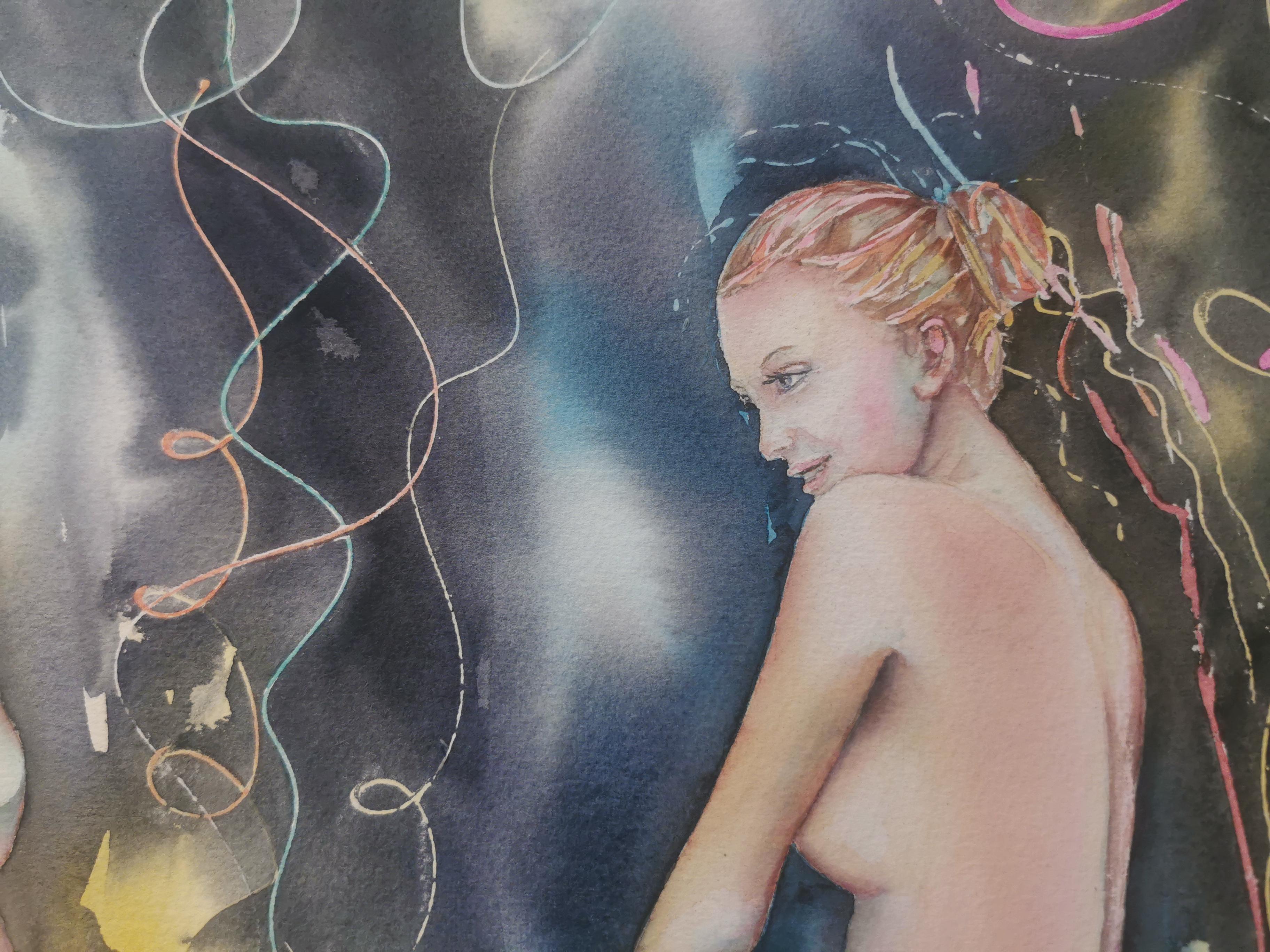 Conversazione. Impressionismo. Corpo. Donna. Indaco. Nudi attraverso i mezzi di comunicazione in vendita 4
