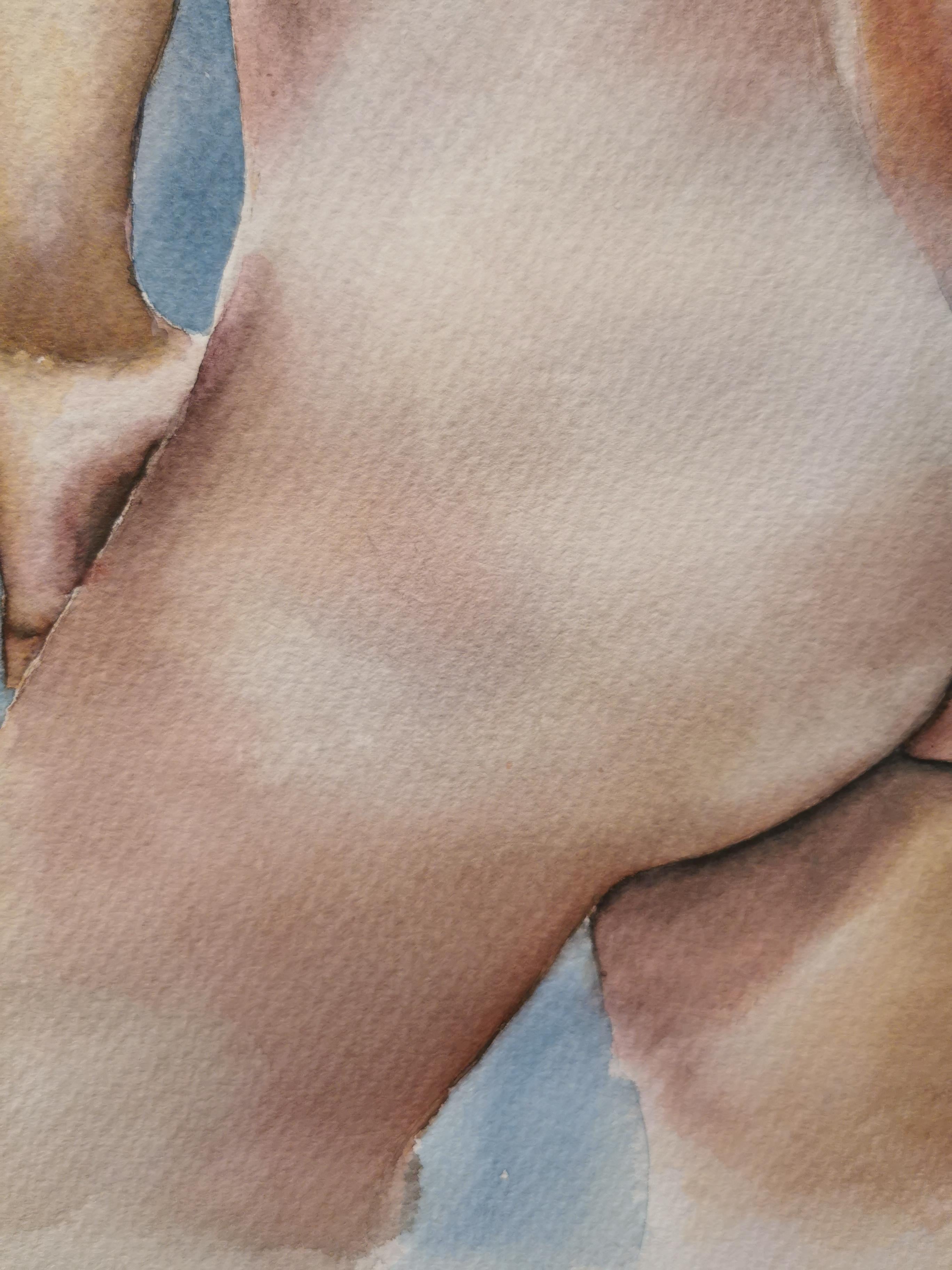 Il dipinto raffigura il corpo di un uomo. L'artista trasmette la forza e la grazia del corpo maschile. La bellezza del corpo è sempre rilevante nel design e nella pittura d'interni. L'opera è piccola, misura 55 cm per 45 cm. Il quadro può essere