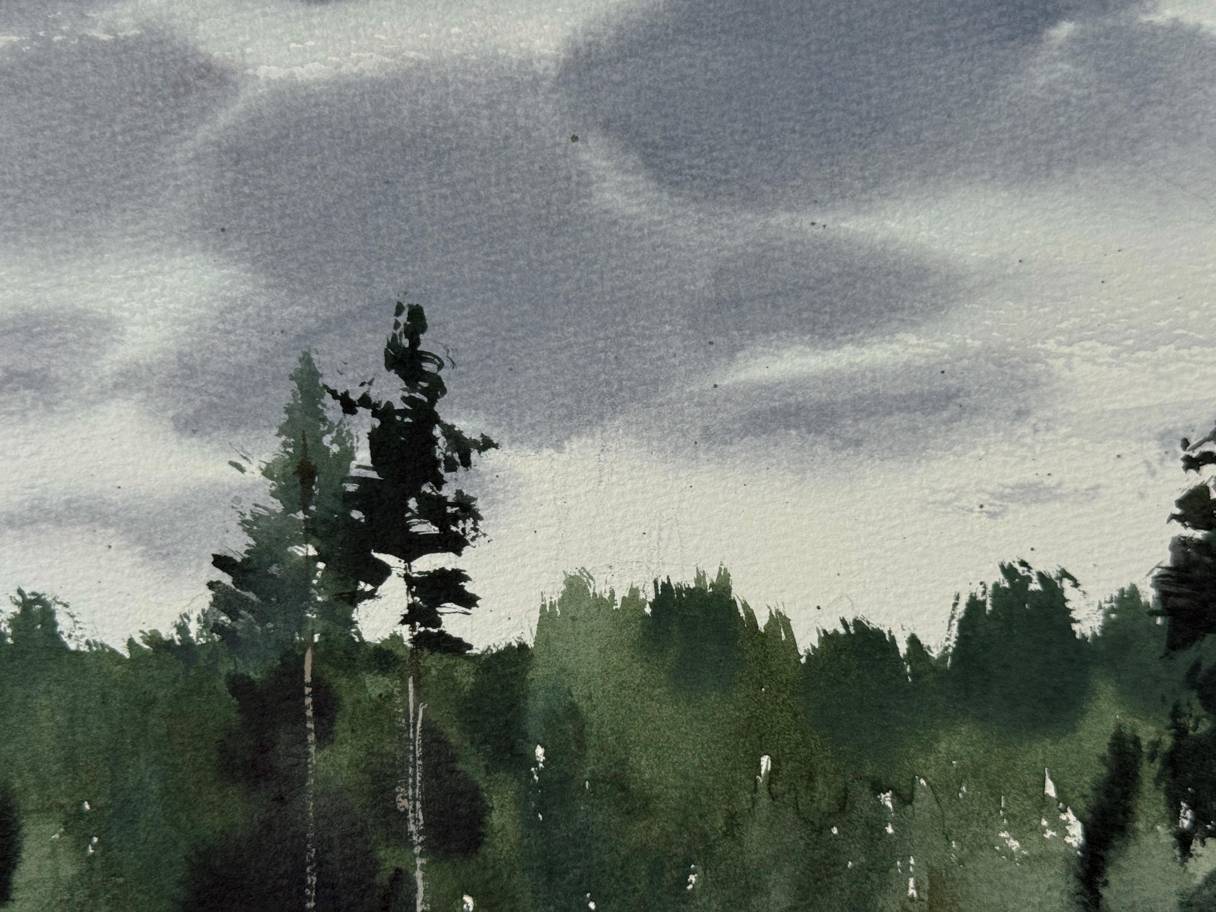 Questo acquerello espressivo, intitolato 