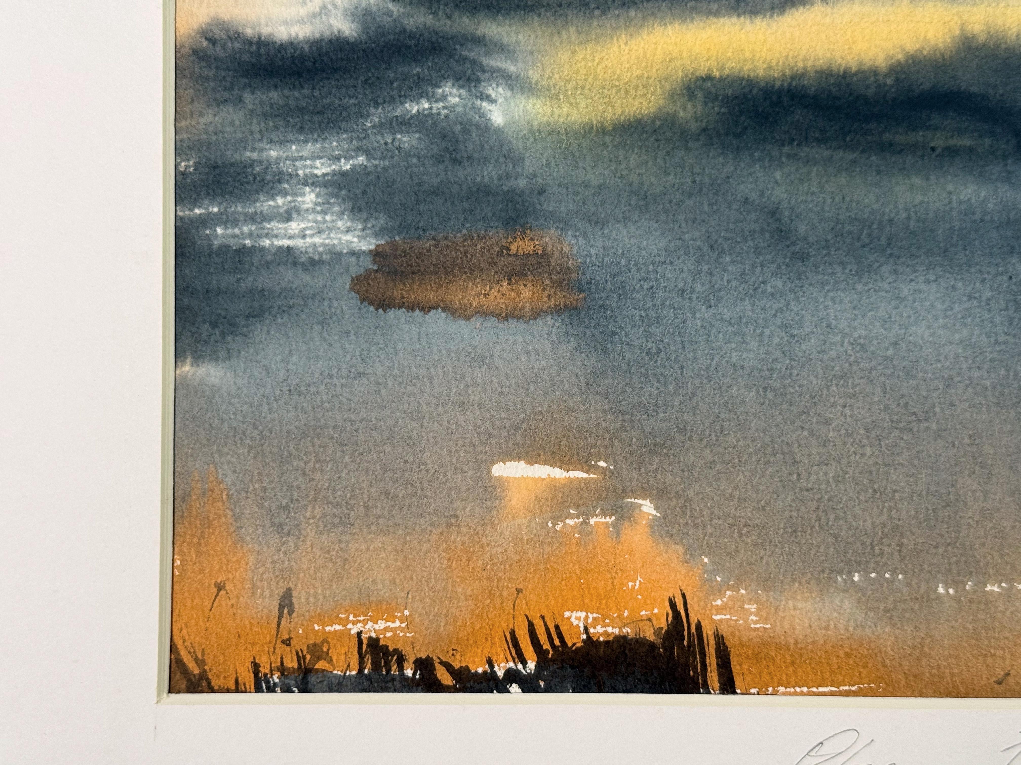 Fiery Sunset - Impressionnisme Art par Olga Ibadullayeva