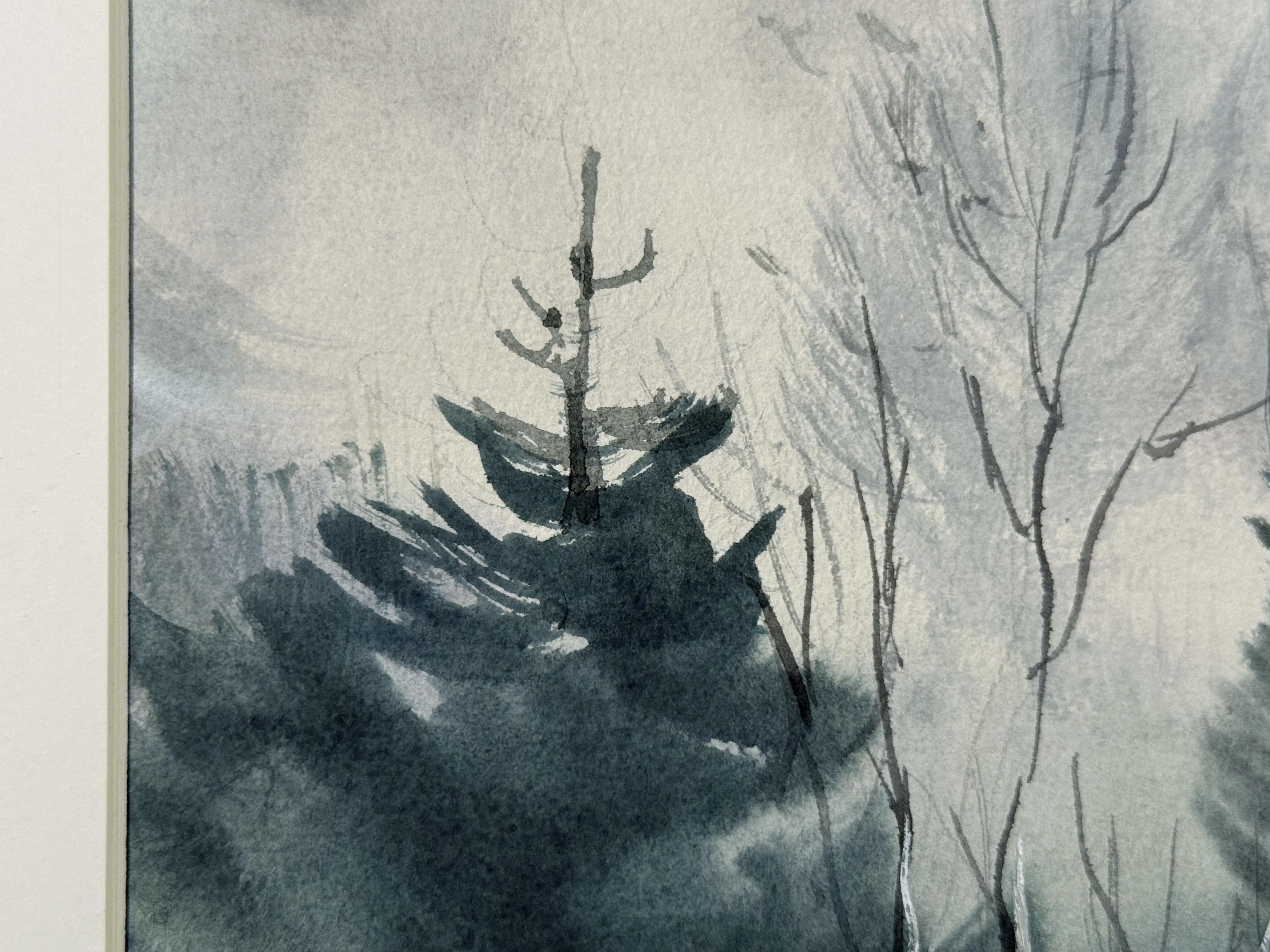 Forest in the Alps - Landscape Art Grigio di Olga Ibadullayeva