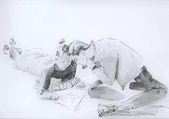 Girls. Small. Monochrome. Watercolour. Black. Woman. Beauty. Paper. White. Girl.