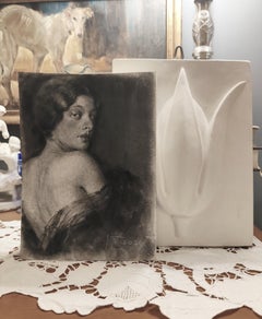 Madeleine. Graphic drawing, vertical format, classic drawing