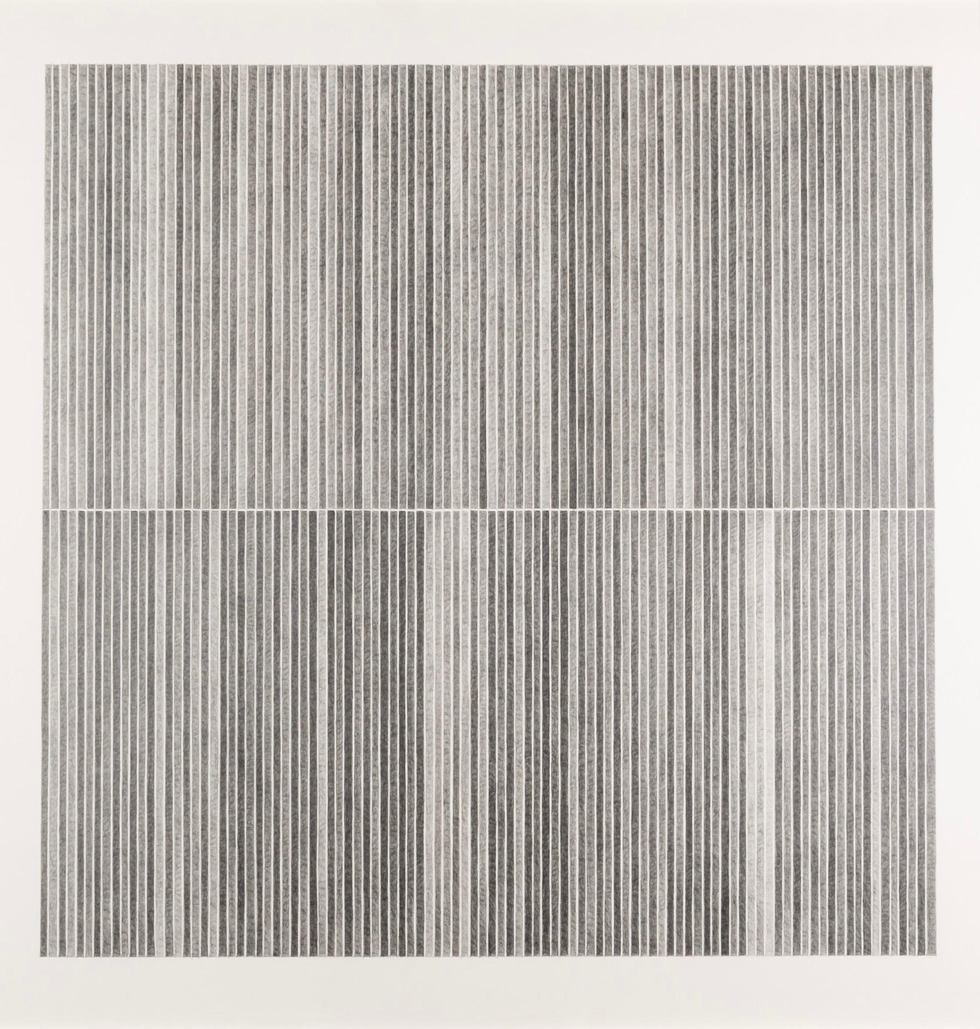 Untitled - Contemporary Monochrome Minimalist Square Drawing in Grey and White