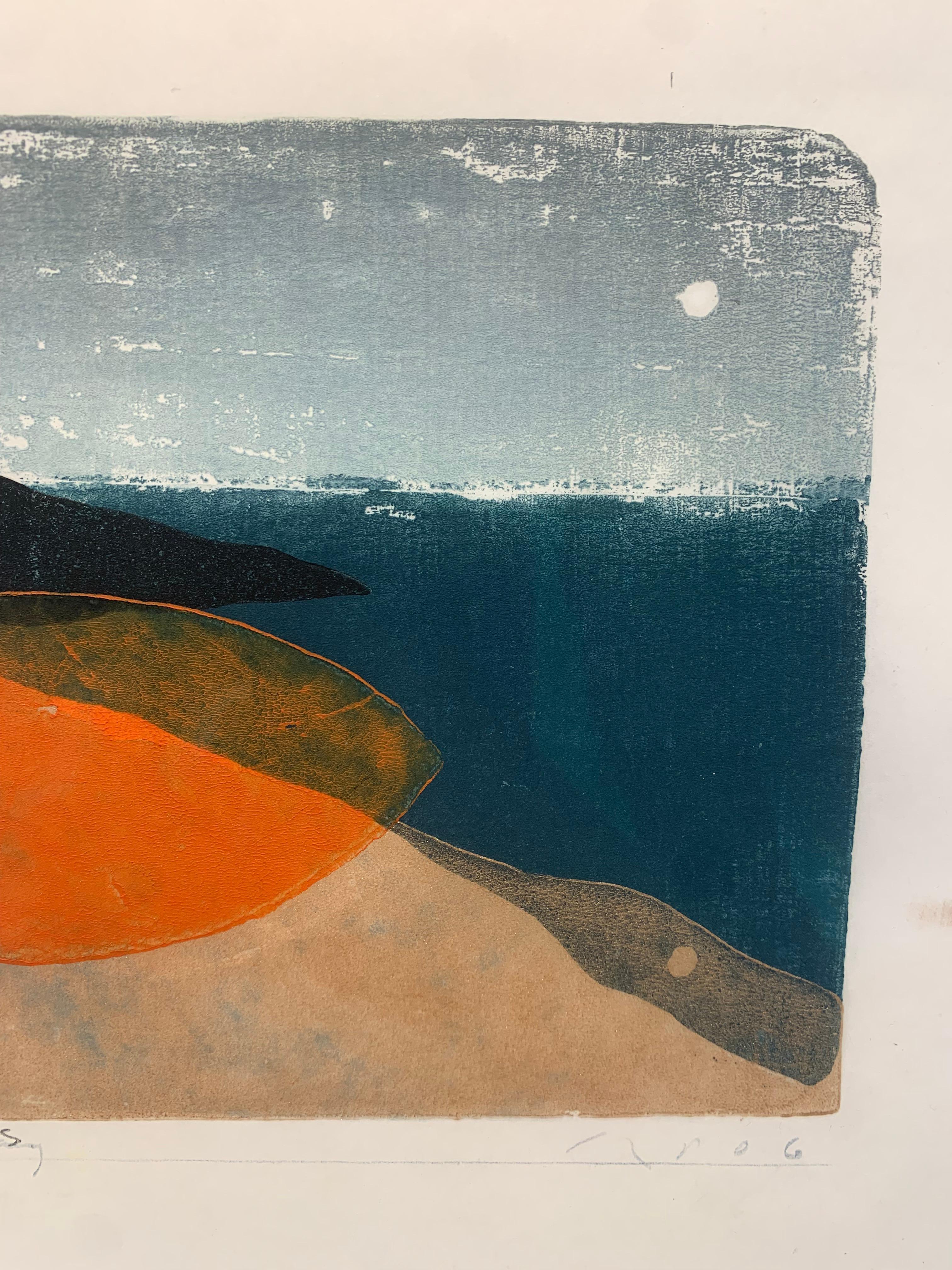 Goldfish at Dungeness, Woodcut by Keith Purser, 2006 For Sale 2