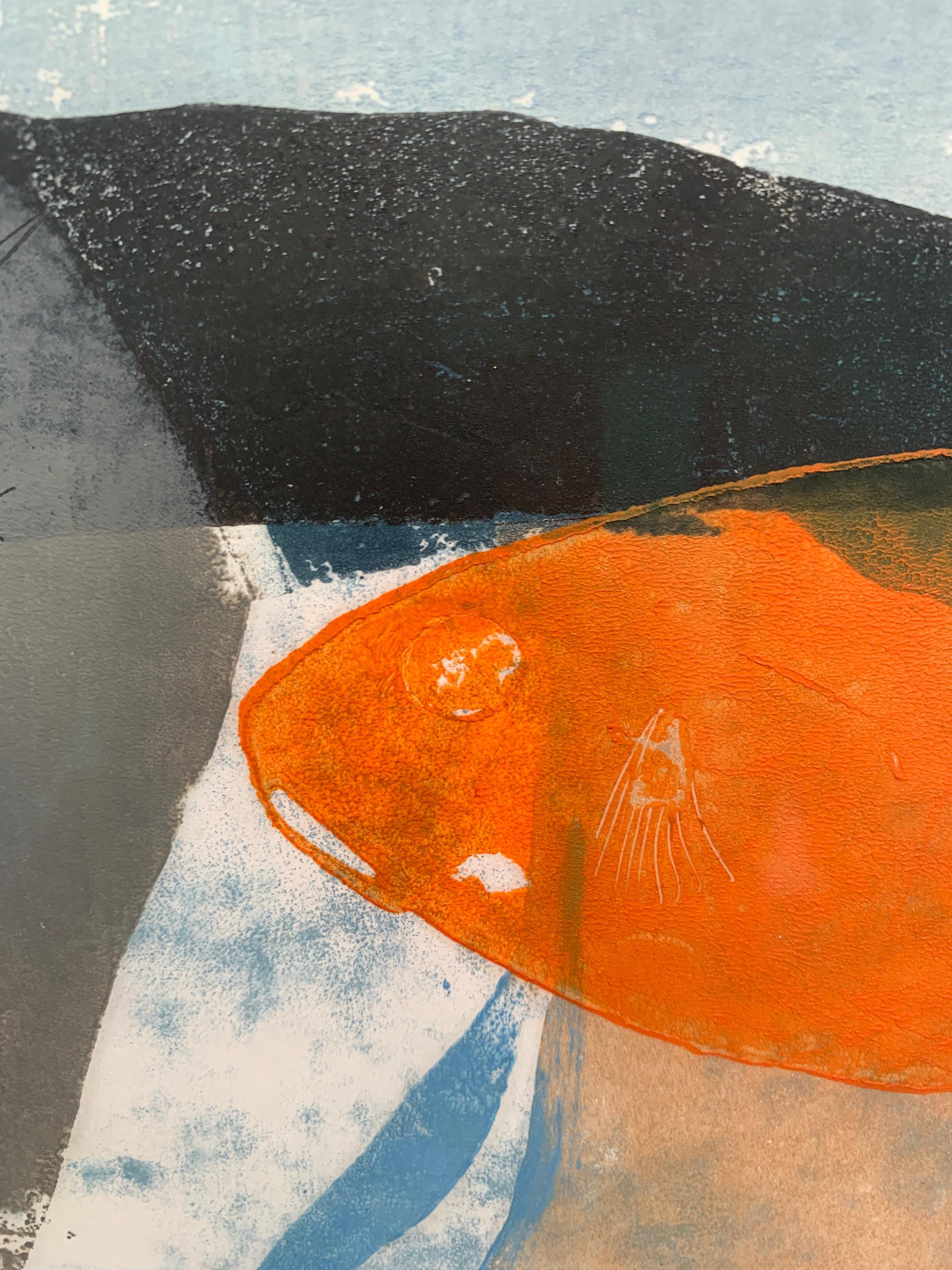Goldfish at Dungeness, Woodcut by Keith Purser, 2006 For Sale 3