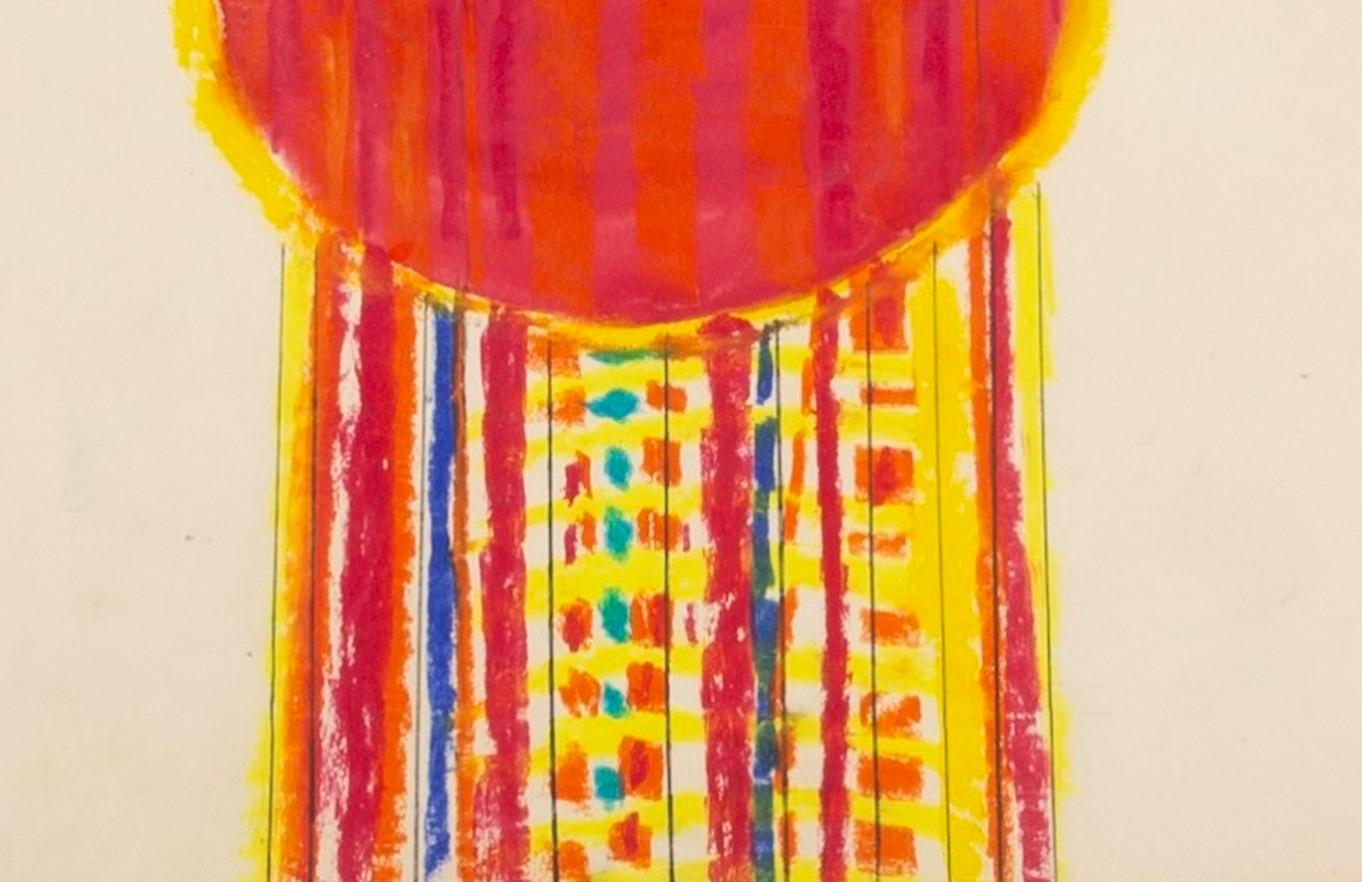 Abstract 1, Oil Pastel and Pencil on Paper by Henry Cliffe - Beige Abstract Drawing by Unknown