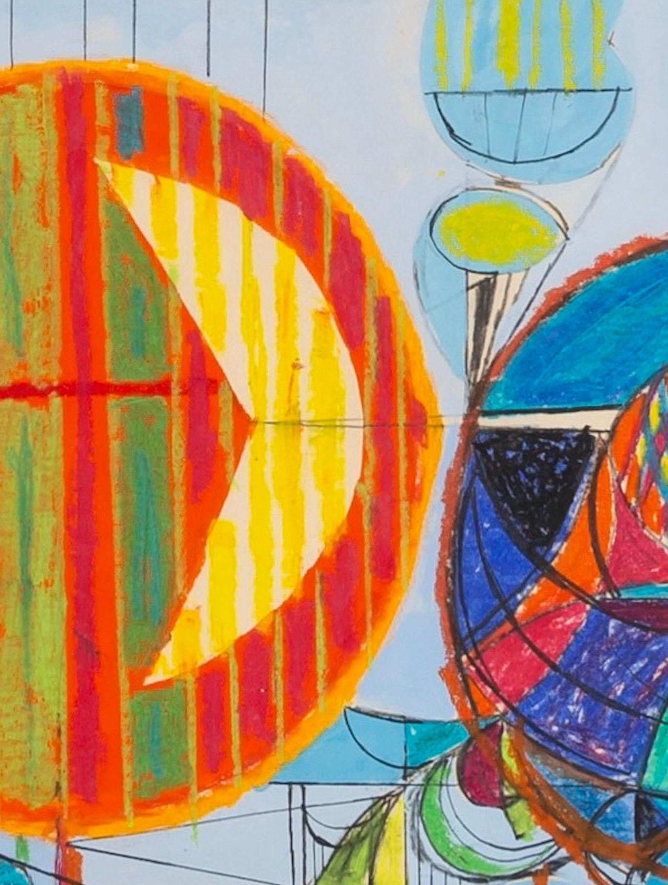 Abstract 2, Oil Pastel and Pencil on Paper Work by Henry Cliffe For Sale 1