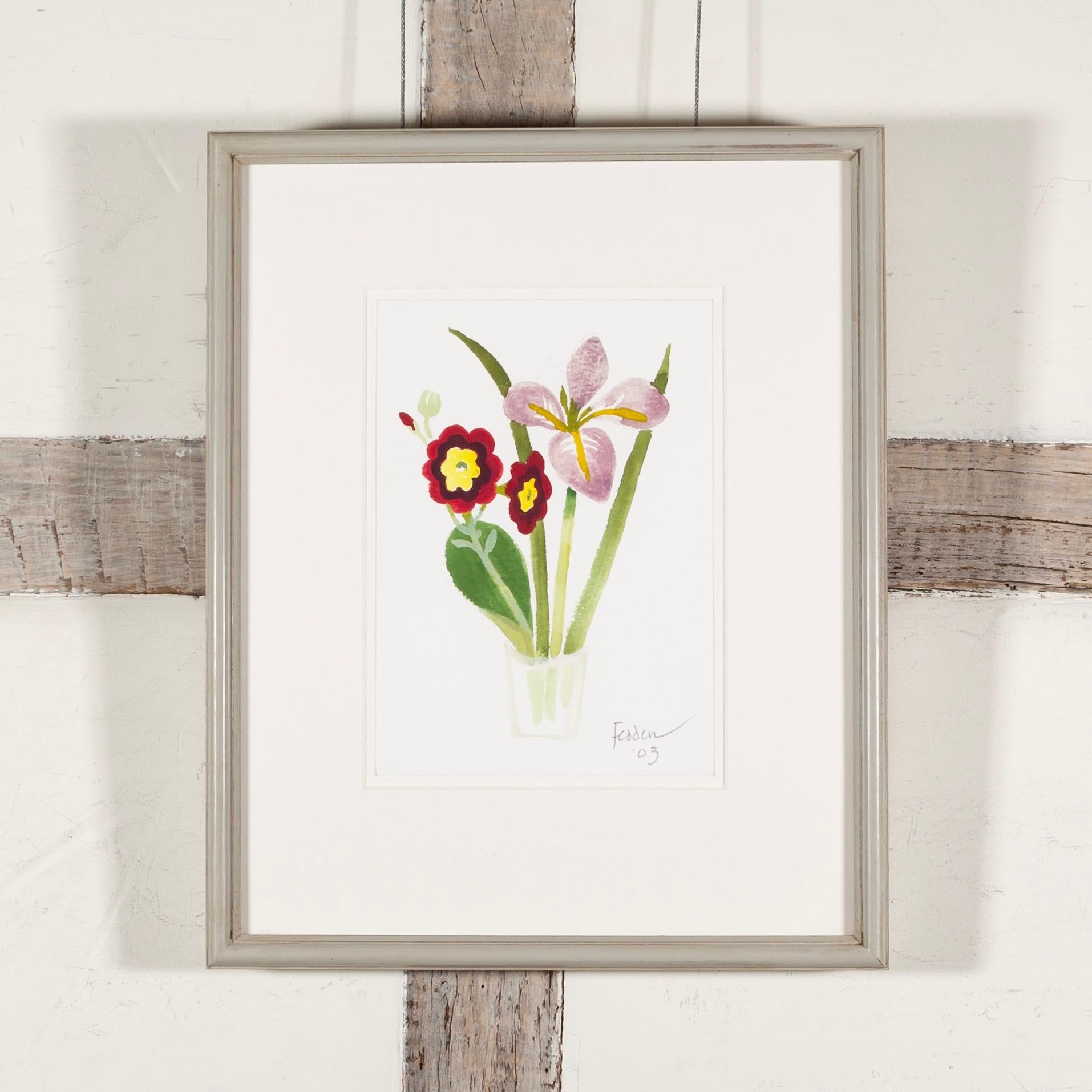 Spring Flowers, 2003 - Bright Watercolour Painting of Flowers by Mary Fedden For Sale 1