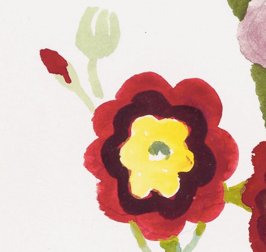 Spring Flowers, 2003 - Bright Watercolour Painting of Flowers by Mary Fedden For Sale 4