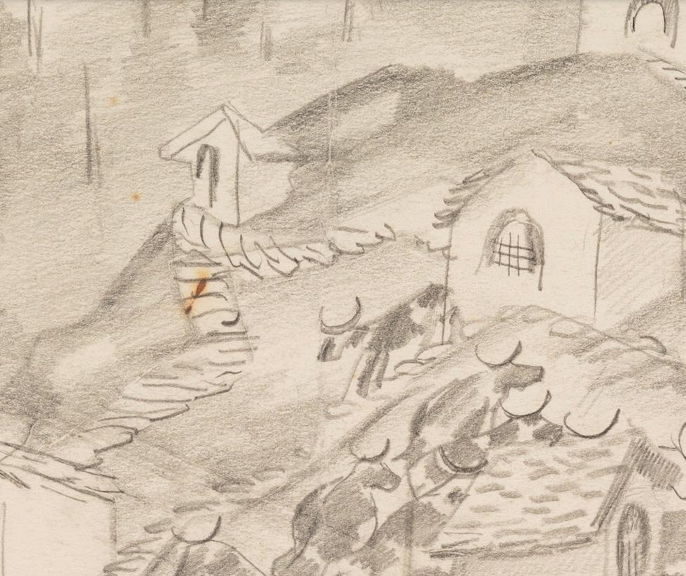 Mucche in cima alla collina, Zermatt, 1935, circa - Disegno di Stanley Spencer, Agricoltura + Rurale in vendita 2