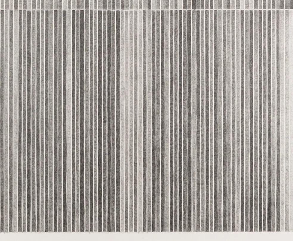 Ohne Titel - Zeitgenössische, monochrome, minimalistische, quadratische Zeichnung in Grau und Weiß im Angebot 3