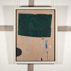 Striped Awning - Green Ground - Neutral Abstract Watercolour with Mixed Media