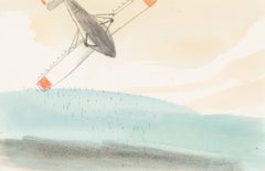 The Spray Plane - Mary Newcomb Modern British Landscape Watercolour Painting