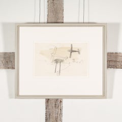 Planes - Minimalist 20th Century Modern British Pencil and Watercolour Sketch