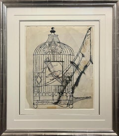 Vintage Ohne Titel (Bird in a cage and shoe) 