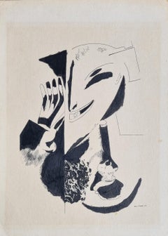 Dibujo a tinta sobre cartulina firmado " Marc Chagall ", fechado en 1921