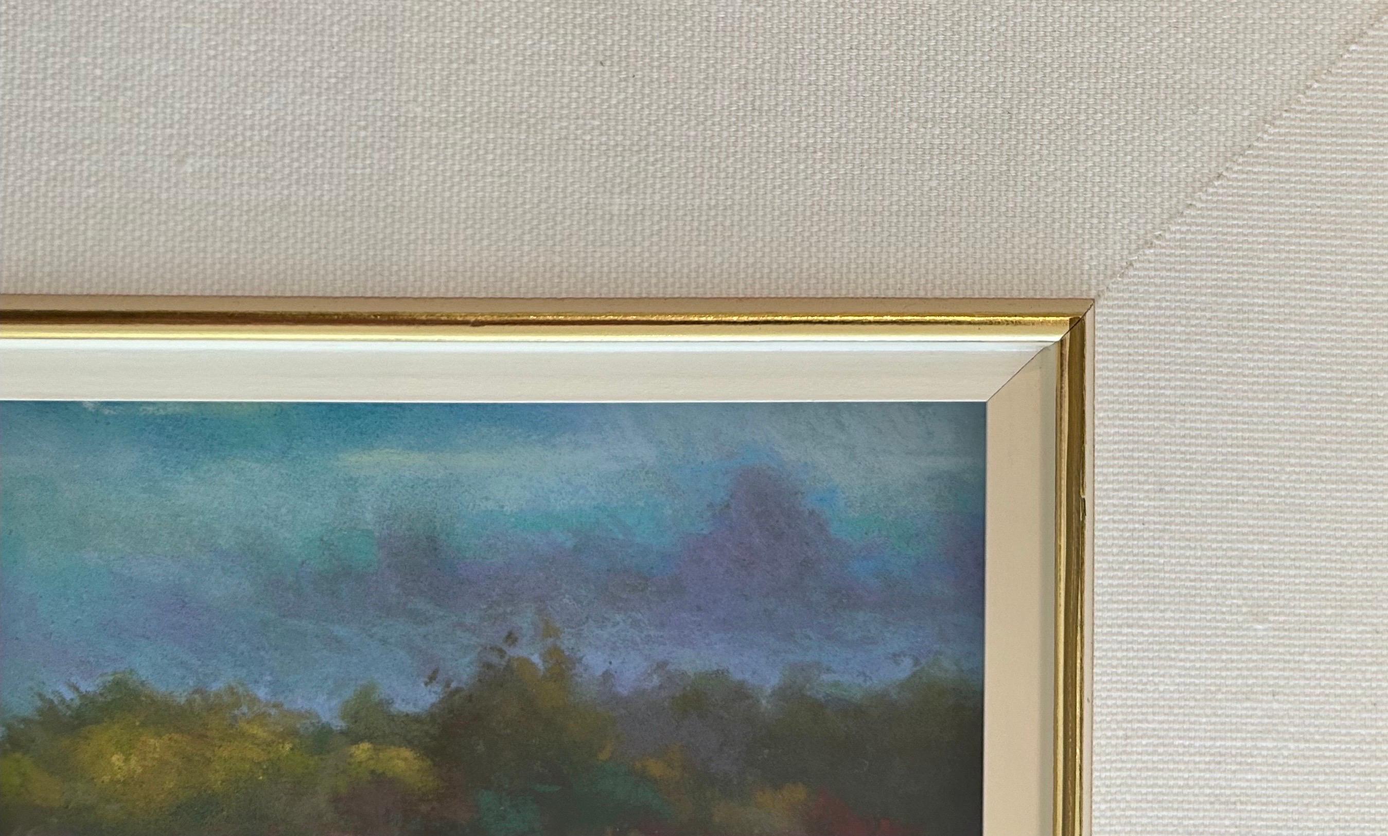 'Early Morning Light' Oil Pastel on Board Landscape - Beige Landscape Art by Richard Vander Meer
