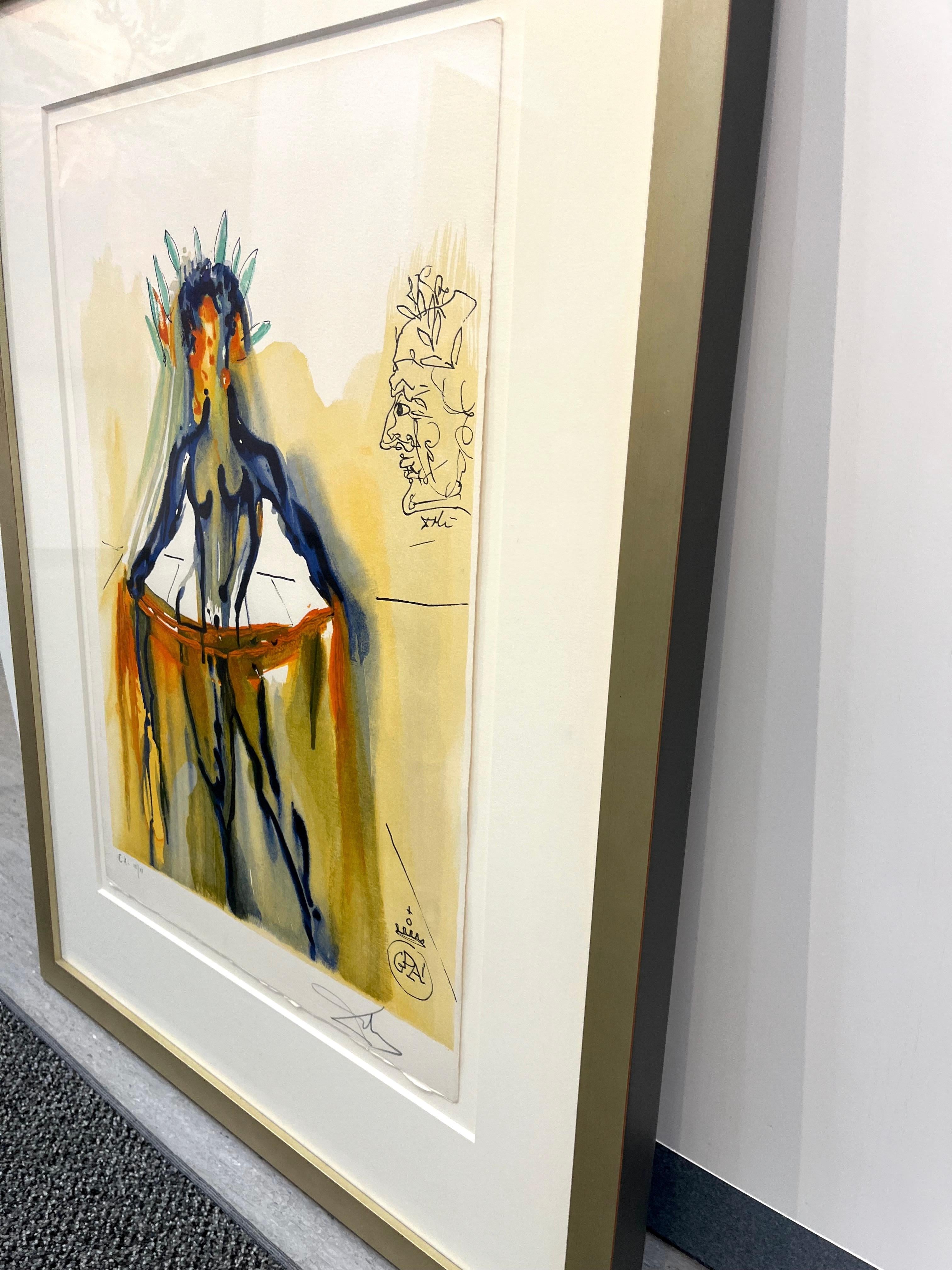 - Museumsglas gerahmt
- Limitierte Auflage Salvador Dalī Lithographie (IV/VI)
- Bildgröße: 22