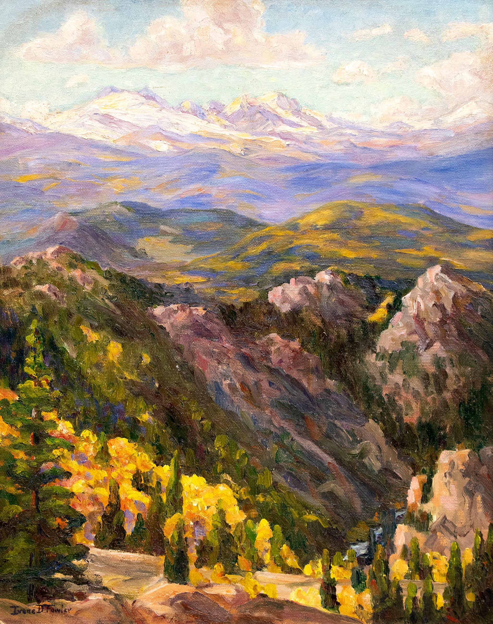 Boulder Canyon (Colorado-Berglandschaft im Herbst) (Amerikanischer Impressionismus), Painting, von Irene Fowler