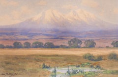 The Spanish Peaks, Southern Colorado, Mountain Landscape Watercolor Painting