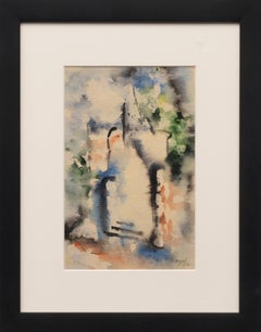1950s Abstract Expressionist Watercolor Composition by Charles Bunnell